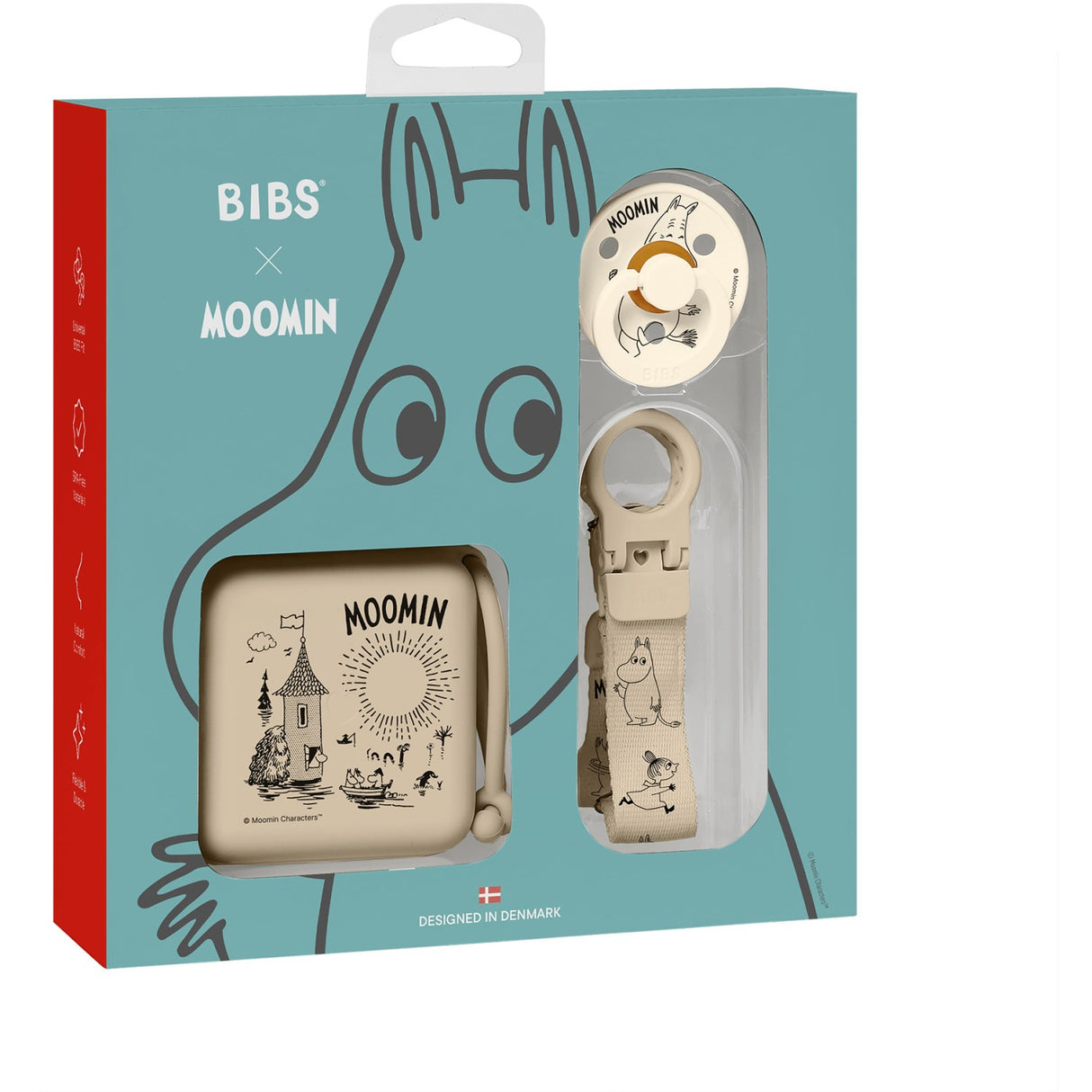 Bibs Vanilla Moomin Gift Set Soothe & Go Latex Size 2