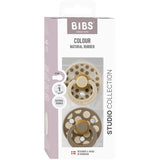 Bibs Vanilla / Dark Oak Pacifier Studio Colour 2-Pack Polka Mix Latex