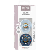 Bibs Baby Blue / Steel Blue Pacifier Colour Holiday Train 2-Pack Latex