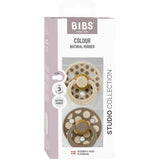Bibs Vanilla / Dark Oak Pacifier Studio Colour 2-Pack Polka Mix Latex