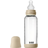 Bibs Vanilla GLOW Glass Baby Bottle Round Silicone 1-Pack 240 Ml Medium Flow