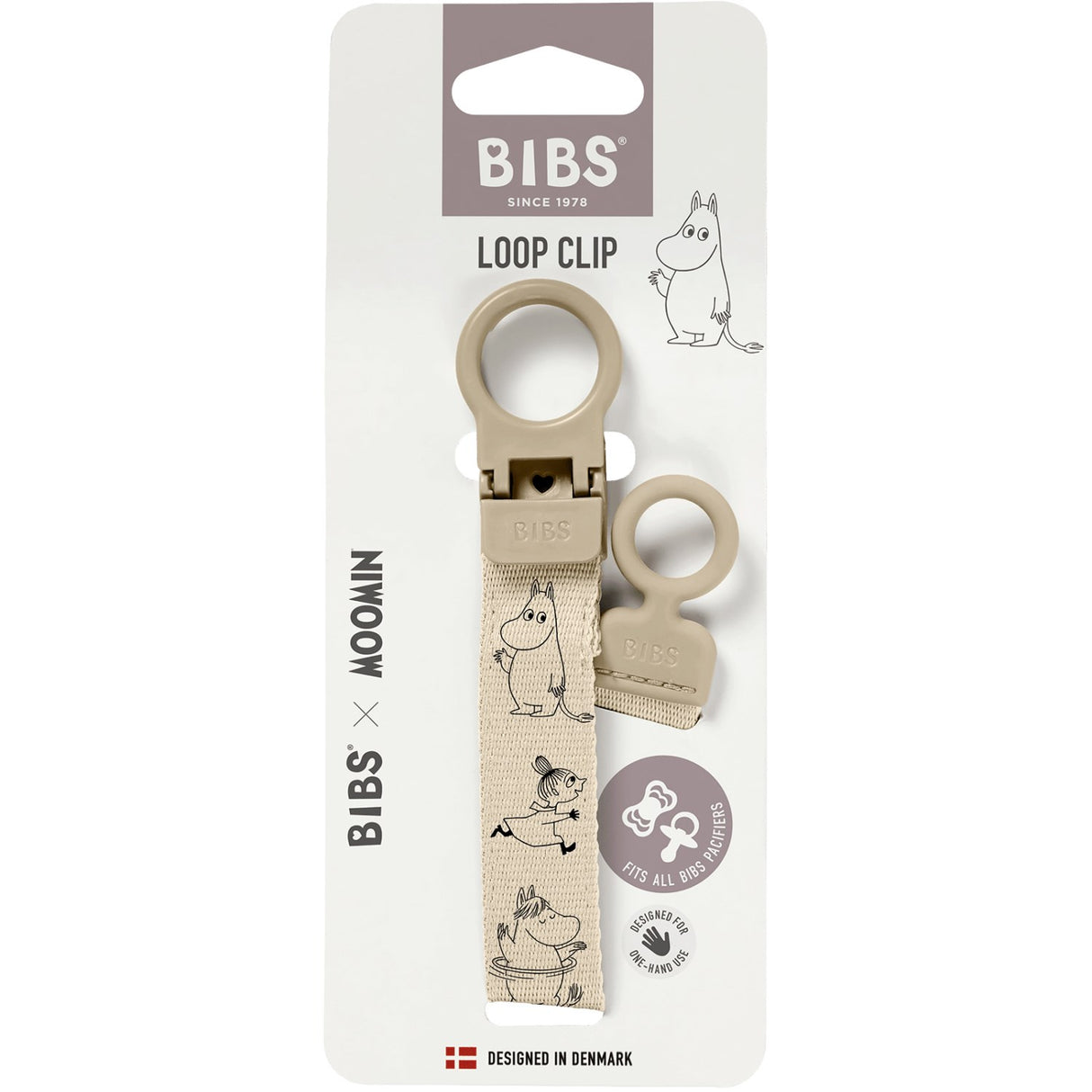Bibs Vanilla X Moomins Pacifier Clip Loop