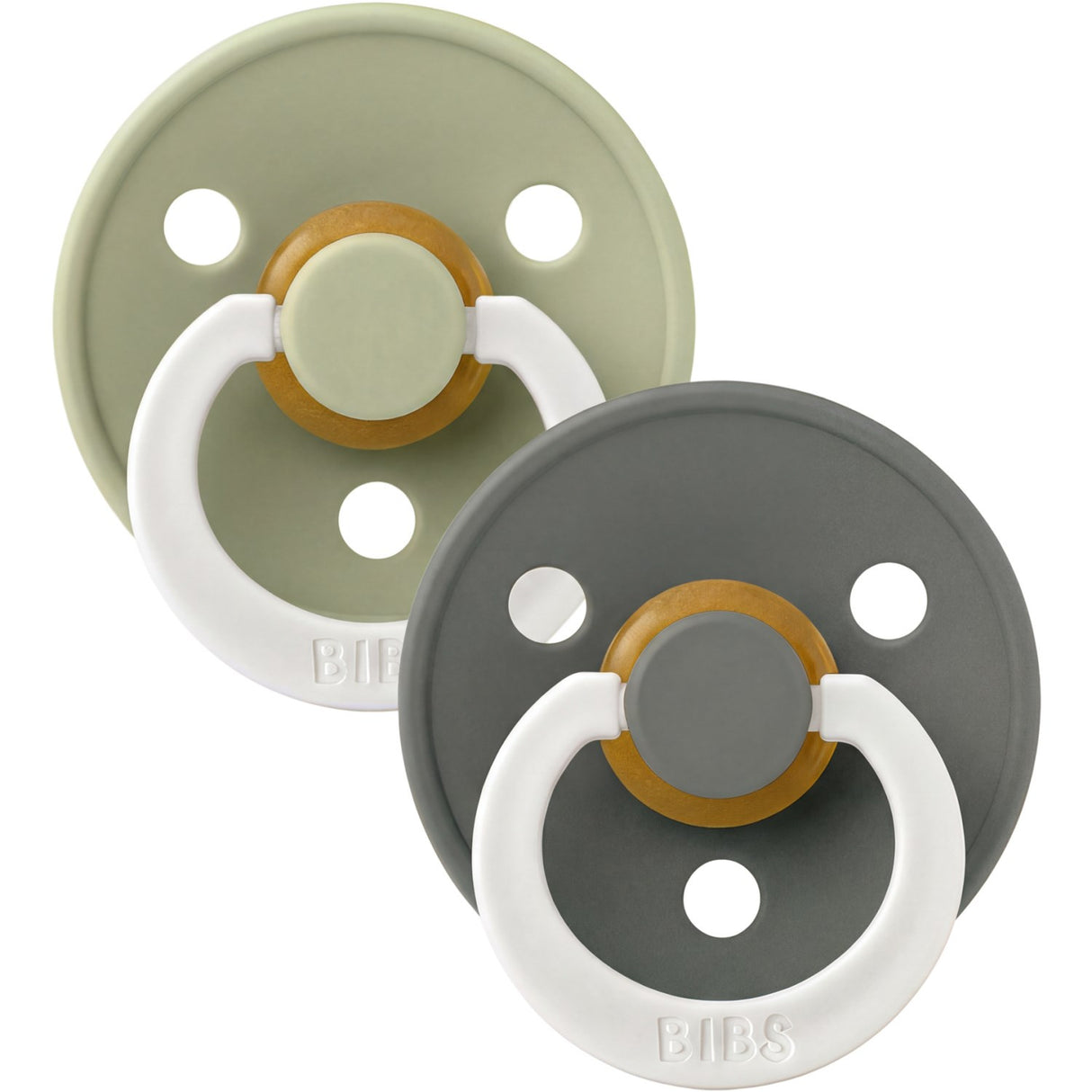 Bibs Sage GLOW / Pine GLOW Pacifier Colour 2-Pack Latex
