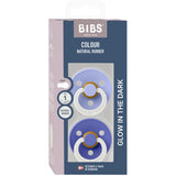 Bibs Hush GLOW / Grape GLOW Pacifier Colour 2-Pack Latex