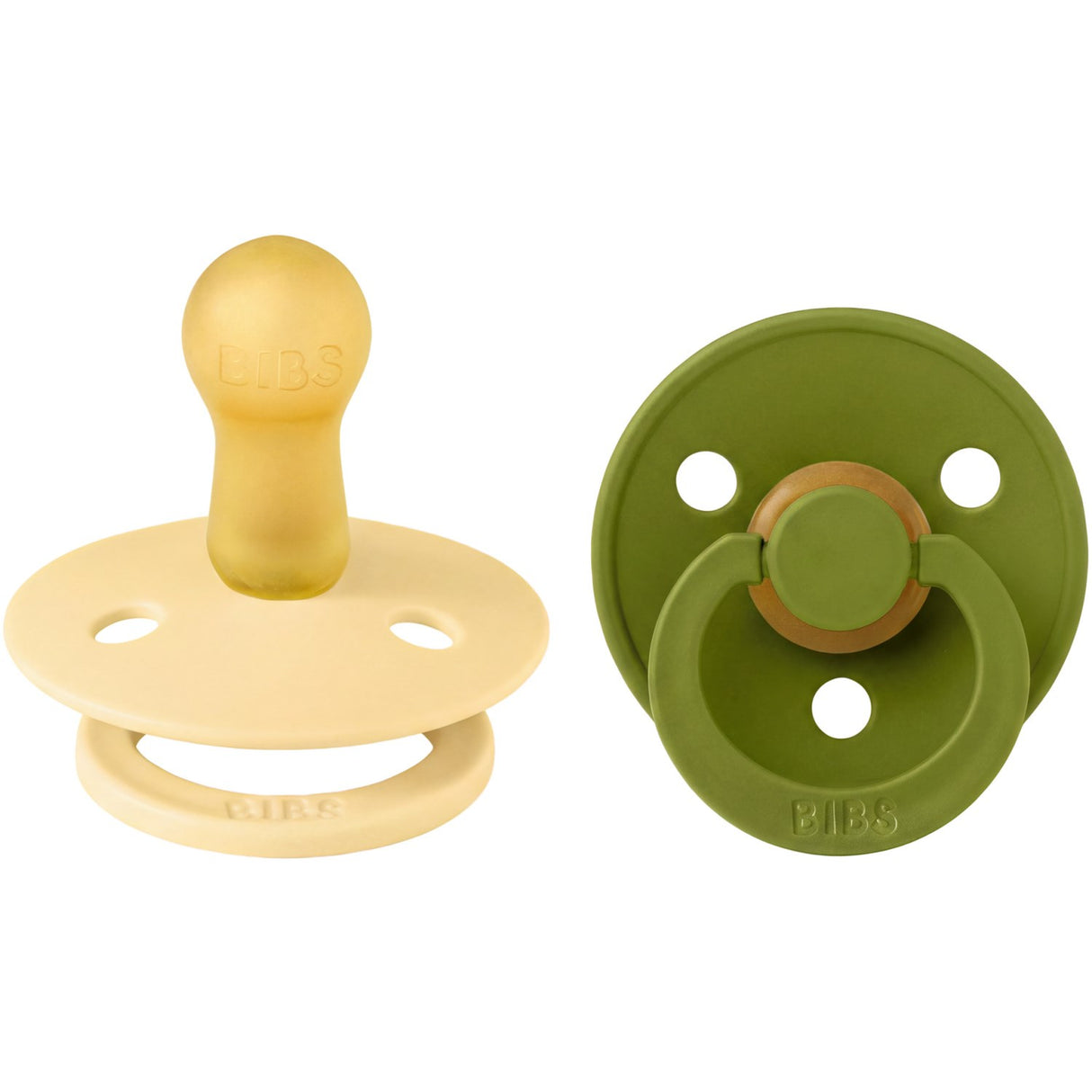 Bibs Pale Butter / Wasabi Pacifier Colour 2-Pack Latex