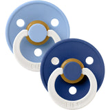 Bibs Sky Blue GLOW / Cornflower GLOW Pacifier Colour 2-Pack Latex