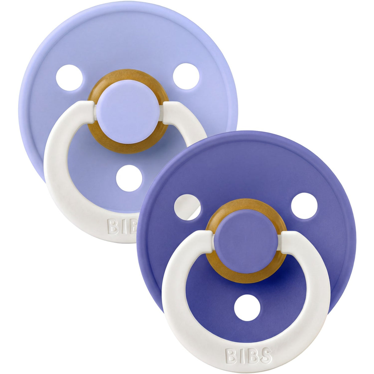 Bibs Hush GLOW / Grape GLOW Pacifier Colour 2-Pack Latex