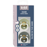 Bibs Sage GLOW / Pine GLOW Pacifier Colour 2-Pack Latex