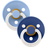 Bibs Sky Blue GLOW / Cornflower GLOW Pacifier Colour 2-Pack Latex