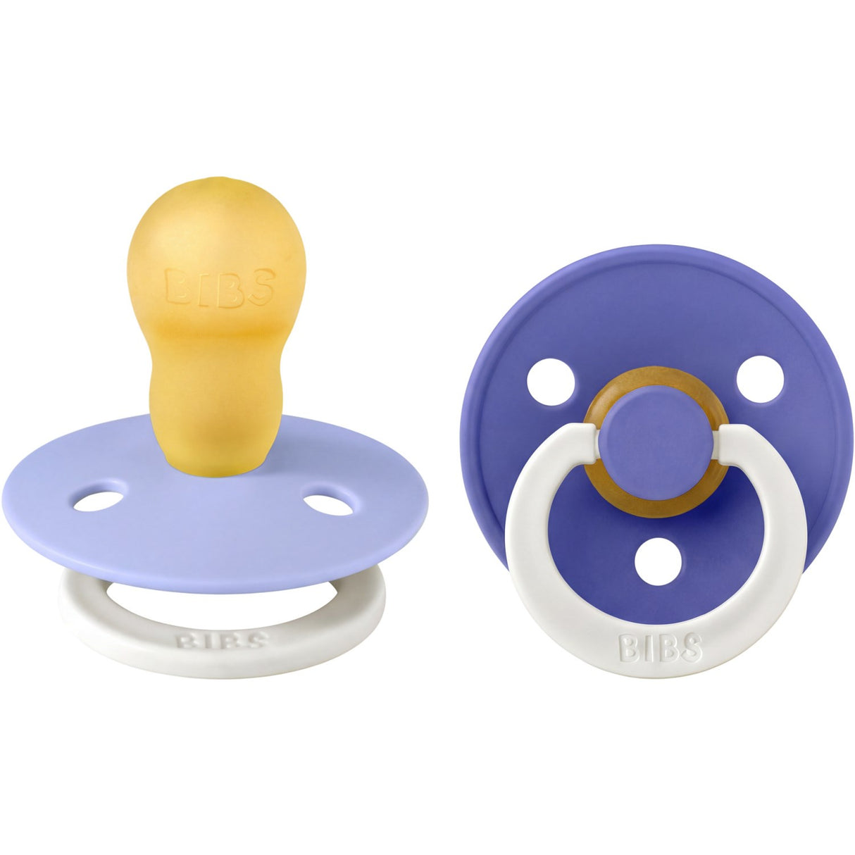 Bibs Hush GLOW / Grape GLOW Pacifier Colour 2-Pack Latex