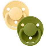 Bibs Pale Butter / Wasabi Pacifier De Lux 2-Pack Silicone
