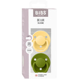 Bibs Pale Butter / Wasabi Pacifier De Lux 2-Pack Silicone