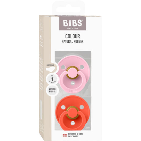 Bibs Baby Pink / Tango Pacifier Colour 2-Pack Anatomical Latex