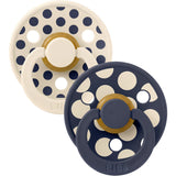 Bibs Ivory / Deep Space Pacifier Studio Colour 2-Pack Polka Mix Latex