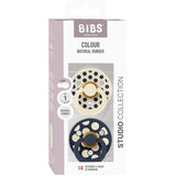 Bibs Ivory / Deep Space Pacifier Studio Colour 2-Pack Polka Mix Latex