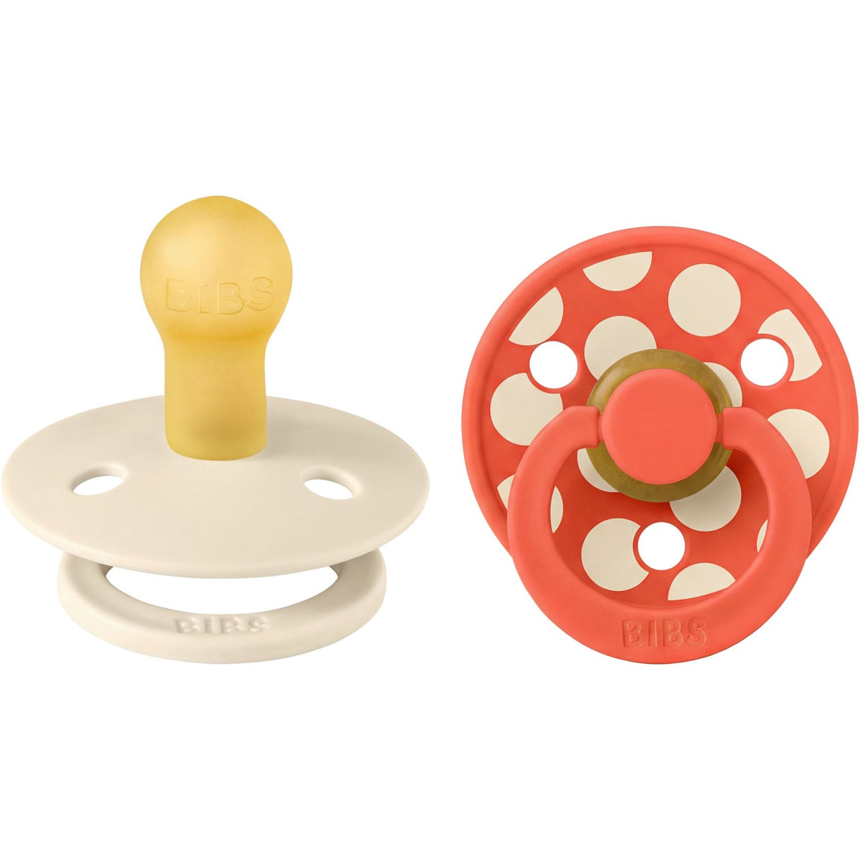 Bibs Ivory / Tango Pacifier Studio Colour 2-Pack Polka Mix Latex