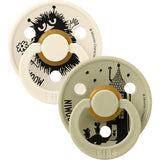 Bibs Ivory / Khaki X Moomins Pacifier Colour Stinky 2-Pack Latex