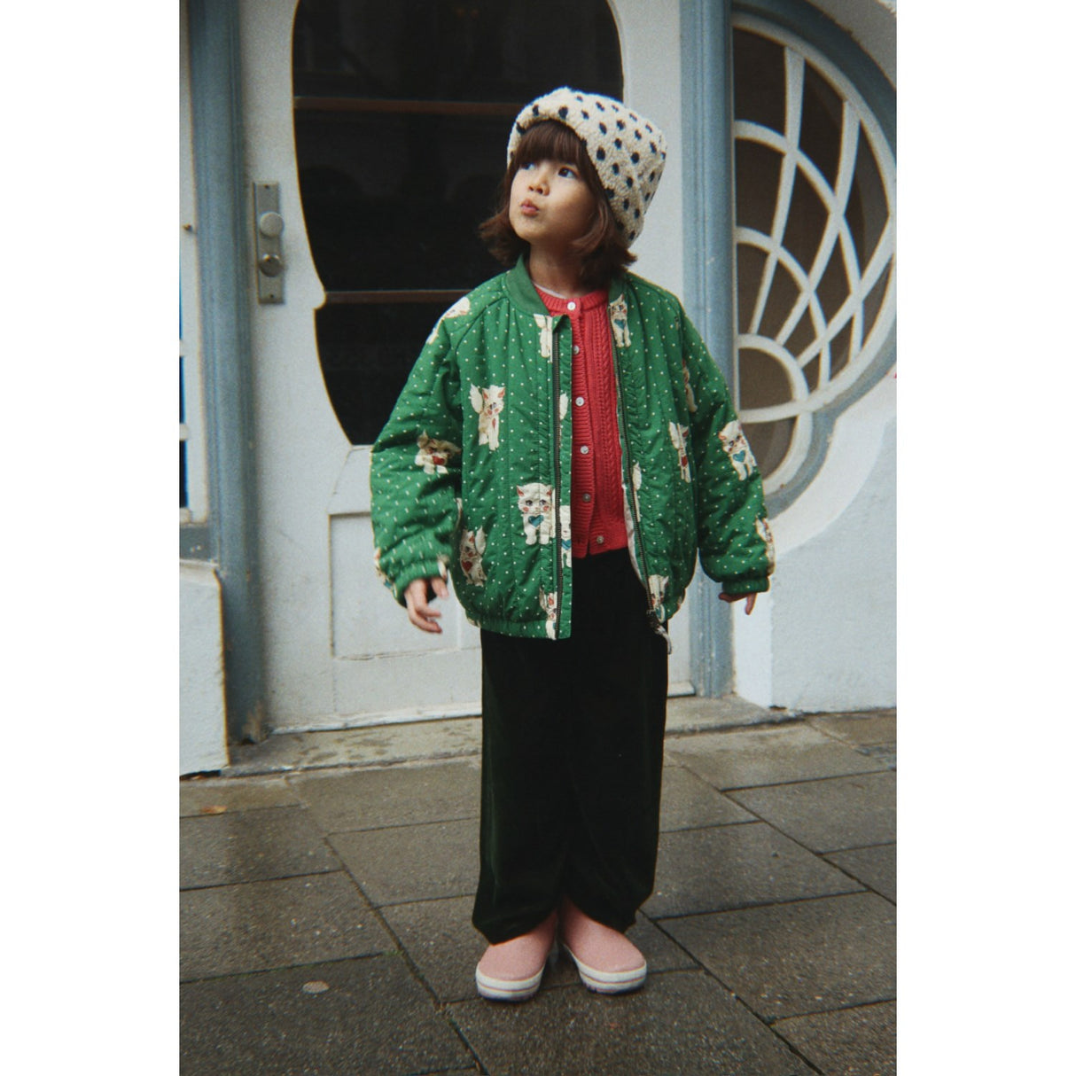 Konges Sløjd Dot Miao Verde Juno Printed Bomber Jacket