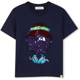 Billieblush Navy Short Sleeves Tee-Shirt