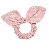 Lalaby Pink Flower Cord Scrunchie Bow