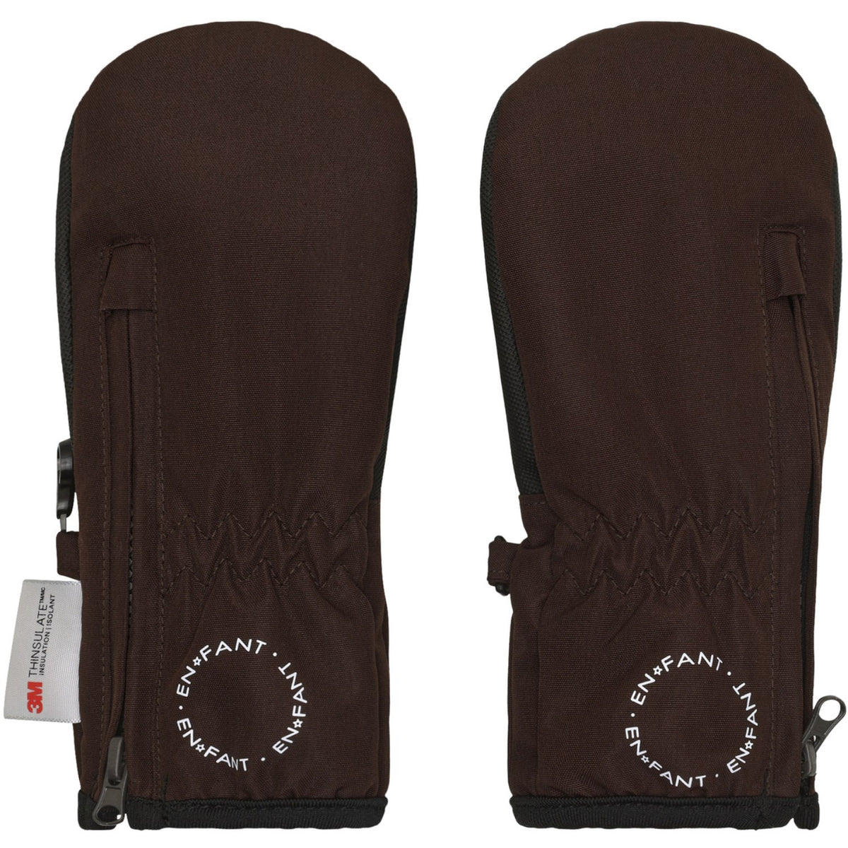 En Fant Coffee Bean Mittens W. Zipper