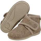 En Fant Walnut Melange wool booties Velcro