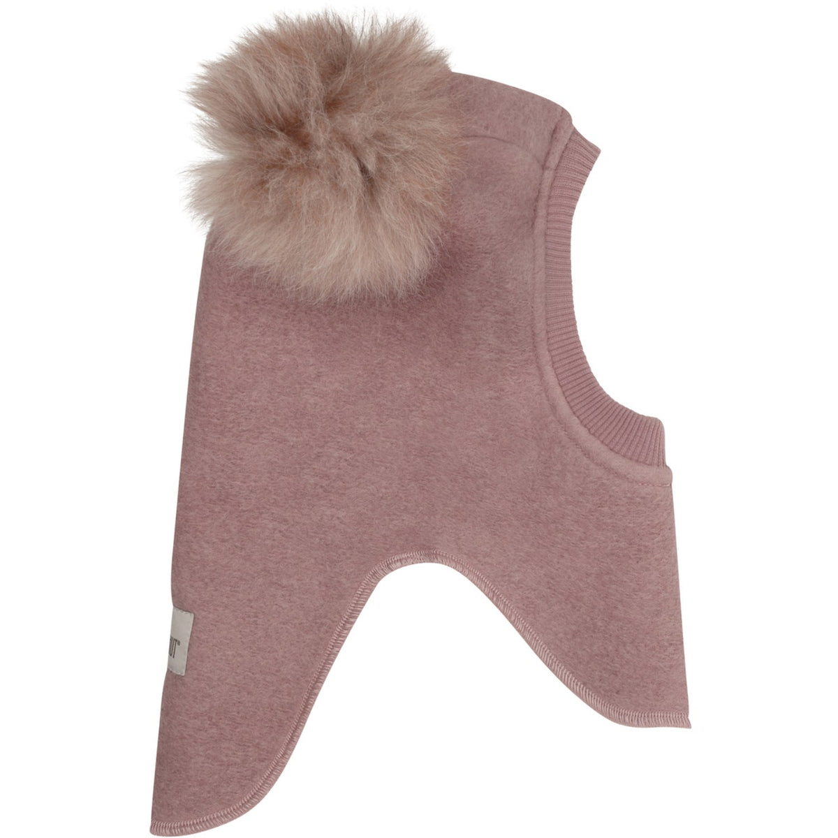 Huttelihut Deauville Mauve Balaclava Wool Alpaca Pompoms