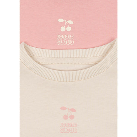 Konges Sløjd Pink Dolphin/Antique White 2 Pack Lin Ls Tee Gots