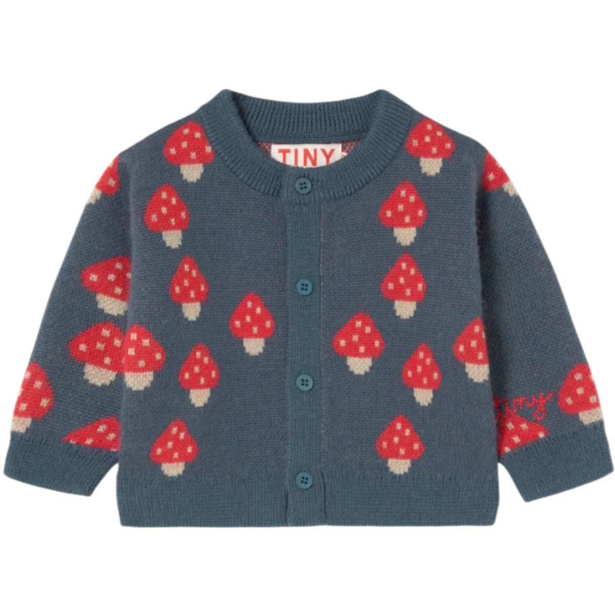 TinyCottons Stone Tiny Mushrooms Baby Cardigan