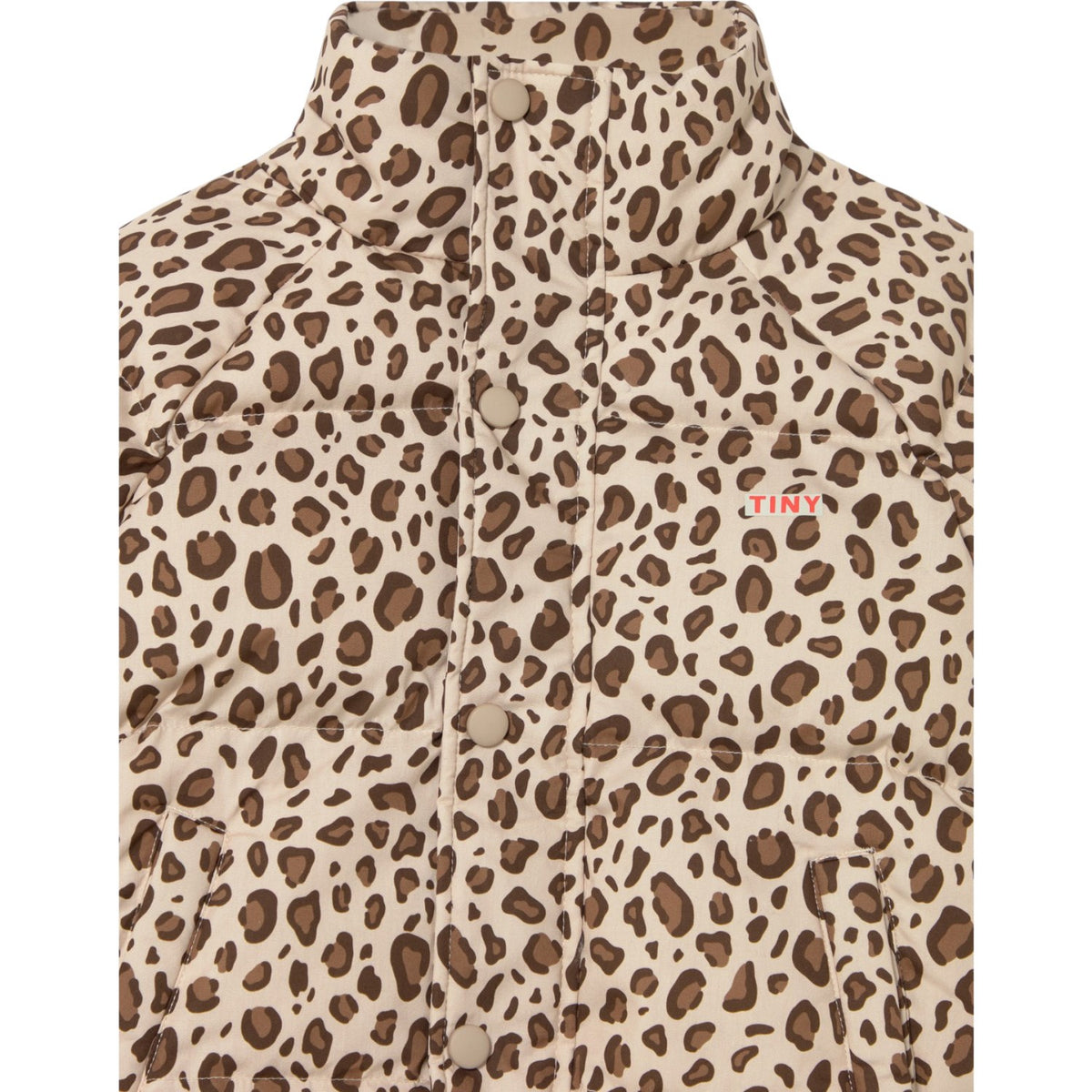 TinyCottons Dark Vanilla Animal Print Short Padded Jacket