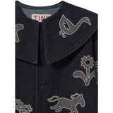 TinyCottons Denim Dark Wash 1 Horses & Flowers Denim Dress