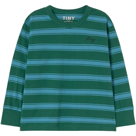 TinyCottons Dark Green Retro Stripes Sleeve Tee