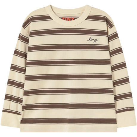 TinyCottons Cacao Retro Stripes Sleeve Tee