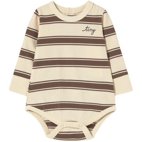 TinyCottons Cacao Retro Stripes Body