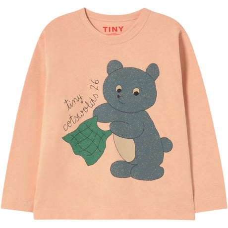 TinyCottons Dark Nude Bear Graphic Sleeve Tee