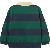 TinyCottons Dark Green Navy Stripes Polo Sweatshirt