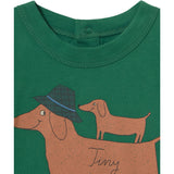 TinyCottons Dark Green Two Dogs Graphic Baby Tee