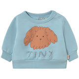 TinyCottons Denim Blue Curly Dog Graphic Baby Sweatshirt