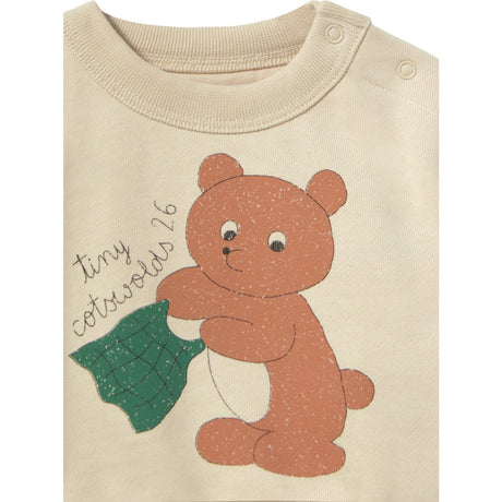 TinyCottons Sandstone Bear Graphic Baby Sweatshirt