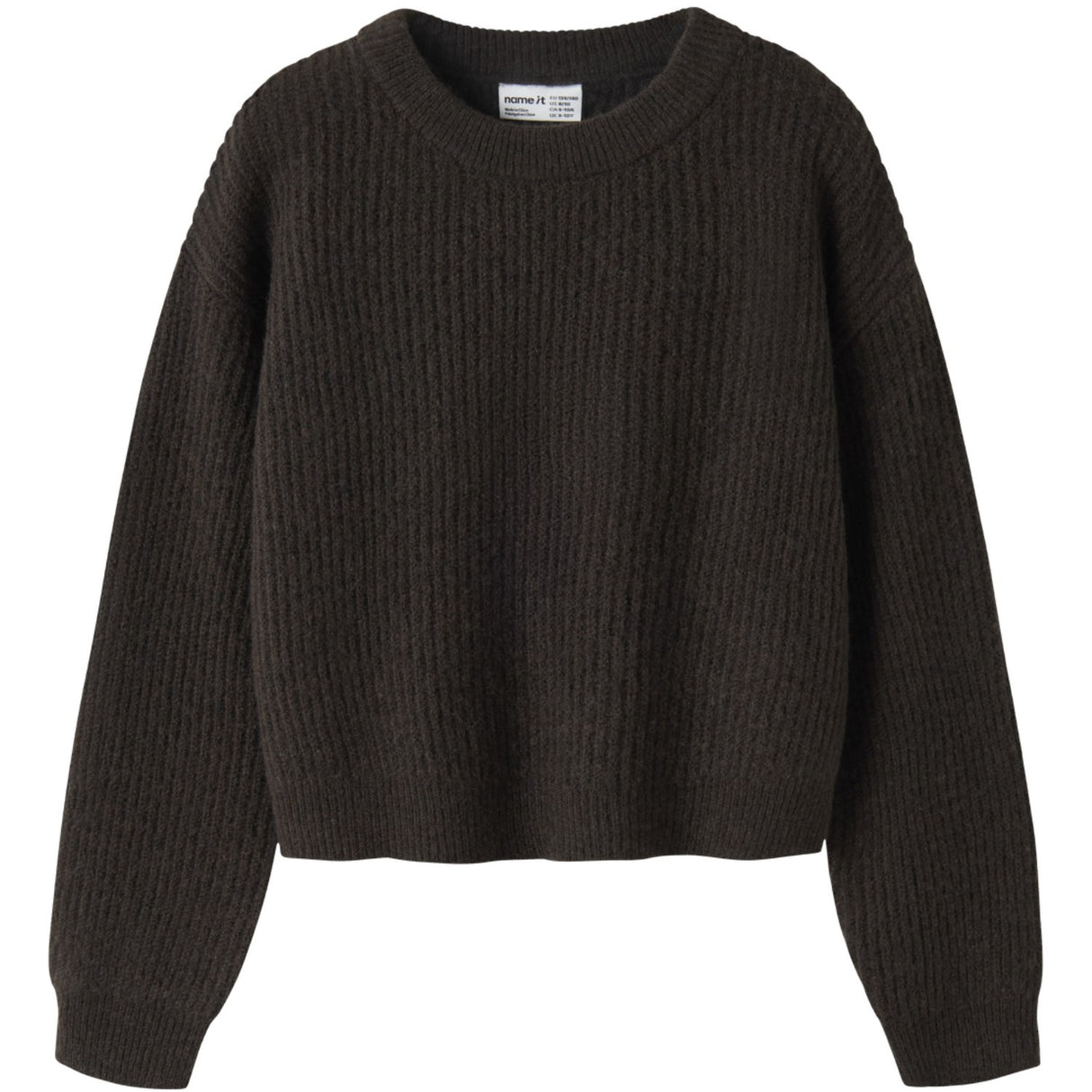 Name It Chocolate Plum Nkfholly Ls Boxy Short Knit Noos