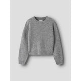 Name It Grey Melange Nkfholly Ls Boxy Short Knit Noos