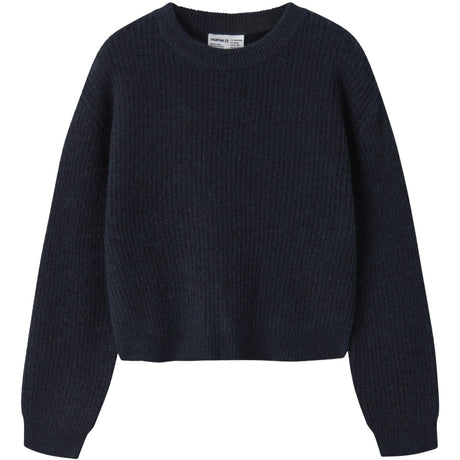 Name It Dark Sapphire Nkfholly Ls Boxy Short Knit Noos
