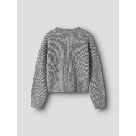 Name It Grey Melange Nkfholly Ls Boxy Short Knit Noos