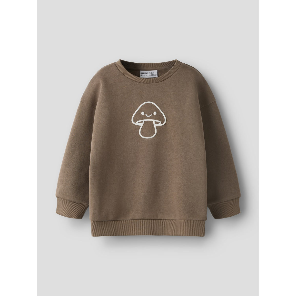 Name It Brown Lentil Antique White Print Nmnriley Ls Rlx Sweat Bru Noos