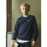 Name It Dark Sapphire Nkmflo Ls Nreg Sweat Bru Noos