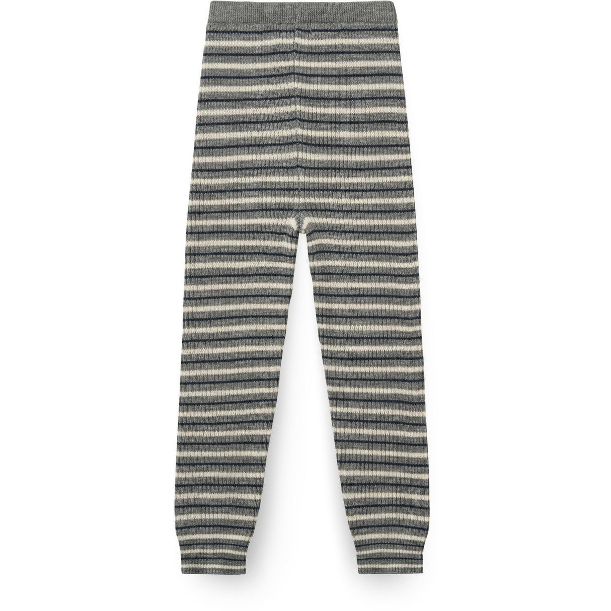 COPENHAGEN COLORS Grey Stripe Merino Classic Rib Leggings With Drawstrings