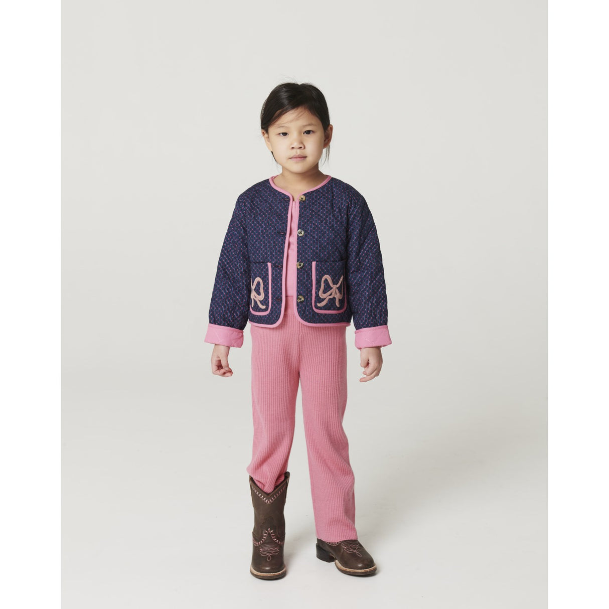COPENHAGEN COLORS Blossom Pink Merino Wide Rib Pants