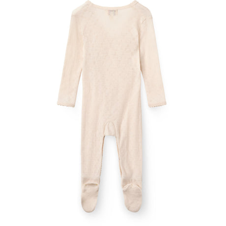 COPENHAGEN COLORS Cream Lt. Knitted Pointelle Cross-Over Full Body