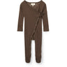 COPENHAGEN COLORS Dk. Brown Lt. Knitted Pointelle Cross-Over Full Body