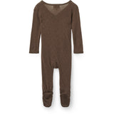 COPENHAGEN COLORS Dk. Brown Lt. Knitted Pointelle Cross-Over Full Body